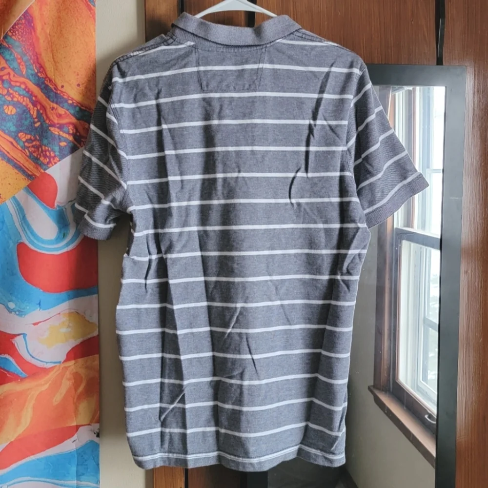 ⛳ Banana Republic Mens Collared Striped Polo - Size L